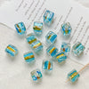 Ins Style Square Glass Glazed Beaded Goldplated Handmade Bracelet Necklace Accessories
