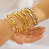 Ins Style Stainless Steel Bracelet With Diamonds And Colorful Zircons 18K Gold Plated