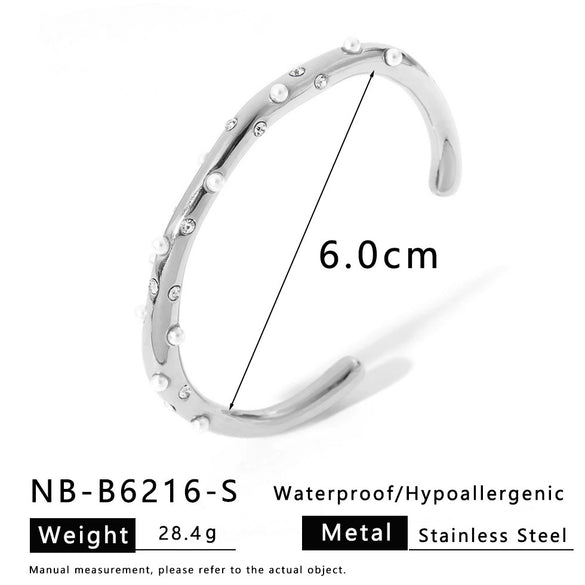 Ins Style Stainless Steel Bracelet With Diamonds And Colorful Zircons 18K Gold Plated