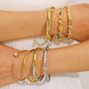 Ins Style Stainless Steel Bracelet With Diamonds And Colorful Zircons 18K Gold Plated