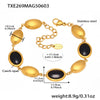 Ins Style Stainless Steel Czech Opal Faceted Stone Jewelry Set Necklace Bracelet Earrings