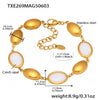 Ins Style Stainless Steel Czech Opal Faceted Stone Jewelry Set Necklace Bracelet Earrings