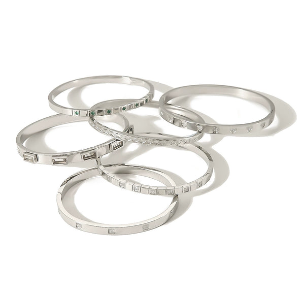 Ins Style Stainless Steel Platinumplated Heartshaped Inlaid Zircon Square Diamond Electroplated Bracelet
