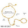 Ins Style Unique Design Simple Connection Gold Plated Stainless Steel Bracelet With Heart Shape And Geometric Shape For Women And Unisex