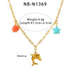 Ins Style Women's Stainless Steel And 18K Necklace With Heart Shape Geometric And Animal Zodiac Pendants Furnace Vacuum Plated 18K Spring Buckle Diy Jewelry Accessories