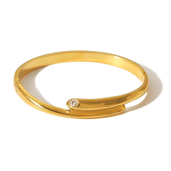 Ins Trendy Minimalist Diamond Design Sense Titanium Steel Irregular Bracelet With 18K Gold Vacuum Plating