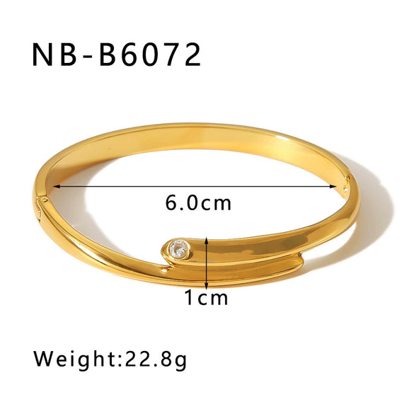 Ins Trendy Minimalist Diamond Design Sense Titanium Steel Irregular Bracelet With 18K Gold Vacuum Plating