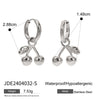 Ins Trendy Minimalist Geometric Stainless Steel Cherry Pendant Earrings For Women With 18K Gold Electroplating