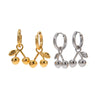Ins Trendy Minimalist Geometric Stainless Steel Cherry Pendant Earrings For Women With 18K Gold Electroplating