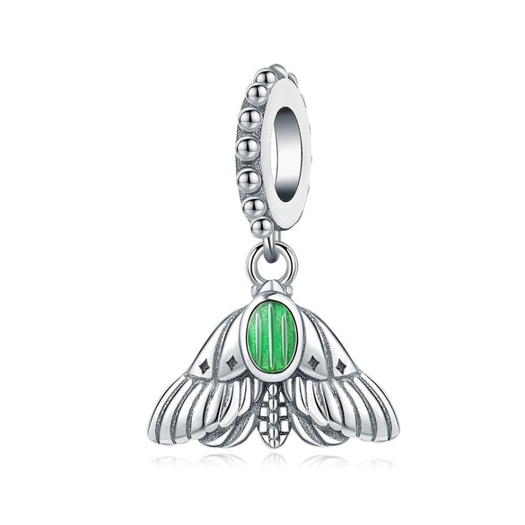 Insect Dragonfly Butterfly Firefly Charm Beads Jewelry Bracelet Silver Plated Original Design Dripping Oil Women's