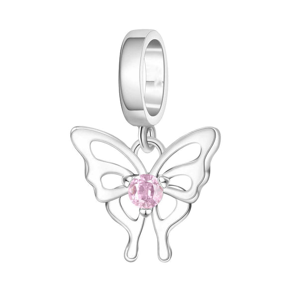 Insect Dragonfly Butterfly Firefly Charm Beads Jewelry Bracelet Silver Plated Original Design Dripping Oil Women's