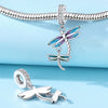 Insect Dragonfly Butterfly Firefly Charm Beads Jewelry Bracelet Silver Plated Original Design Dripping Oil Women's