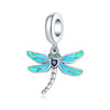 Insect Dragonfly Butterfly Firefly Charm Beads Jewelry Bracelet Silver Plated Original Design Dripping Oil Women's