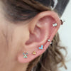 Insect Style Stainless Steel Electroplated Piercing Earrings With Butterfly Zircon