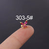 Insect Style Stainless Steel Electroplated Piercing Earrings With Butterfly Zircon