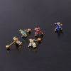 Insect Style Stainless Steel Electroplated Piercing Earrings With Butterfly Zircon