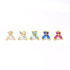 Insect Style Stainless Steel Electroplated Piercing Earrings With Butterfly Zircon