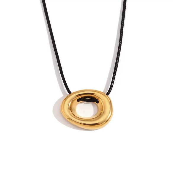 Insstyle Geometric Heartshaped Stainless Steel Diamondencrusted Pendant Necklace With Ot Buckle And Cuban Chain Electroplated