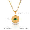 Insstyle Geometric Heartshaped Stainless Steel Diamondencrusted Pendant Necklace With Ot Buckle And Cuban Chain Electroplated