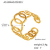Interlocking Cold Style Niche Hollow Interlaced Geometric Stainless Steel Gold Plated Finger Ring For Women