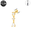 Internally Threaded Earrings Lip Ornaments Copper Stainless Steel Geometric Electroplating Unisex