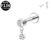 Internally Threaded Earrings Lip Ornaments Copper Stainless Steel Geometric Electroplating Unisex