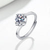 Interwoven Love Geometric Ring For Women In S Sterling Silver With Moissanite Six Claw Setting Electroplated Adjustable Open Ring