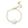 Irregular Baroque Imitation Pearl Bracelet With Geometric Design Electroplated For Women