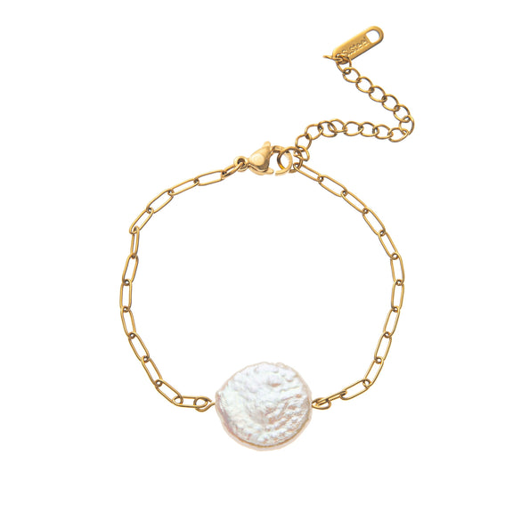Irregular Baroque Imitation Pearl Bracelet With Geometric Design Electroplated For Women