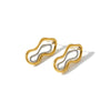 Irregular Color Block Geometric Stainless Steel Earrings With Gold Tone Electroplated Finish For Women
