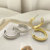 Irregular Geometric Copper Hoop Drop Earrings For Women Simple Distinctive Metal Ear Stud Earrings