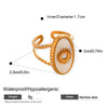 Irregular Geometric Oval Open Ring For Women Stainless Steel Jewelry With Electroplating Design