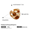 Irregular Geometric Oval Open Ring For Women Stainless Steel Jewelry With Electroplating Design