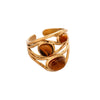 Irregular Geometric Oval Open Ring For Women Stainless Steel Jewelry With Electroplating Design