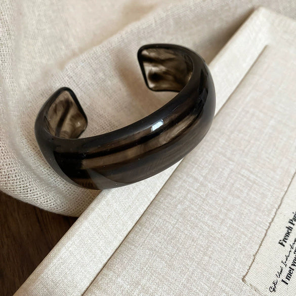 Irregular Geometric Round Opening Handmade Acrylic Bracelet Simple All Match High End Fashion