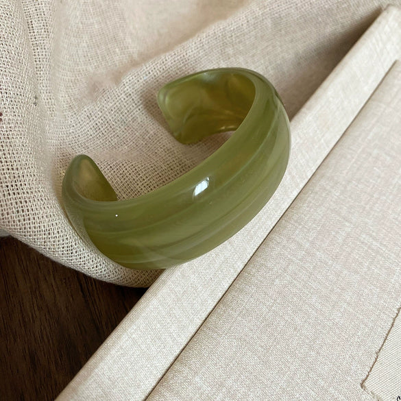 Irregular Geometric Round Opening Handmade Acrylic Bracelet Simple All Match High End Fashion