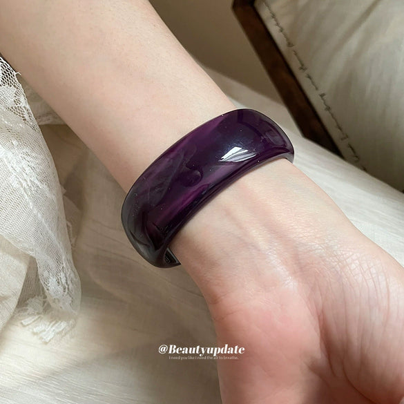 Irregular Geometric Round Opening Handmade Acrylic Bracelet Simple All Match High End Fashion