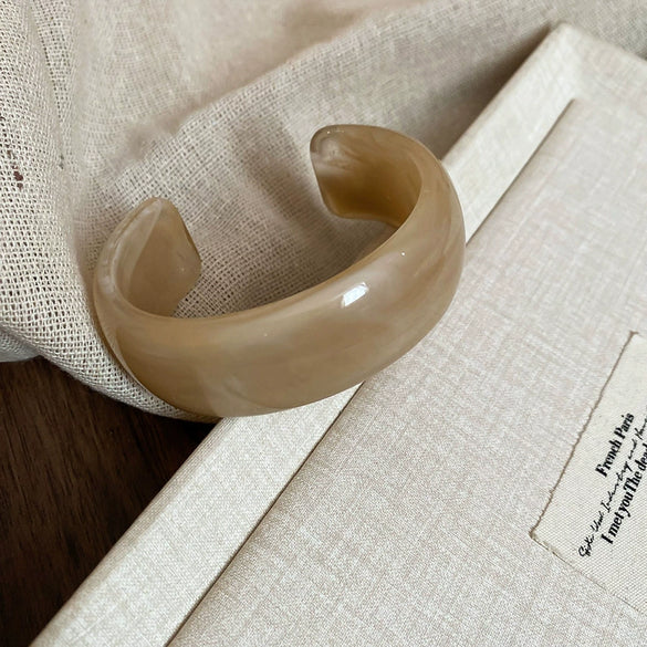 Irregular Geometric Round Opening Handmade Acrylic Bracelet Simple All Match High End Fashion