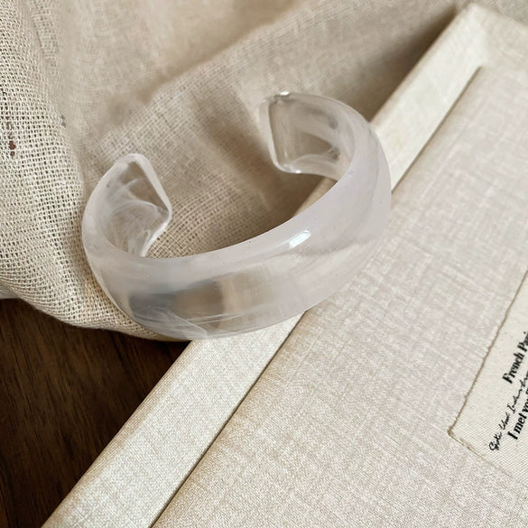 Irregular Geometric Round Opening Handmade Acrylic Bracelet Simple All Match High End Fashion