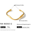 Irregular Geometric Stainless Steel Bracelet With 18K Vacuum Plated Finish Simple Elegant Non Fading Fashion Jewelry For Women