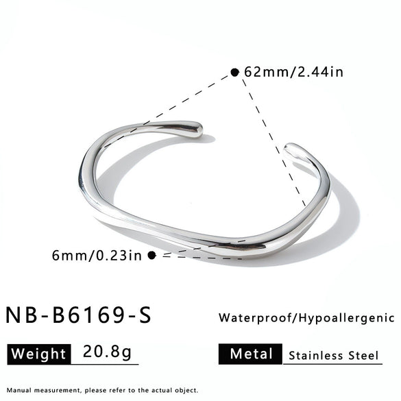 Irregular Geometric Stainless Steel Bracelet With 18K Vacuum Plated Finish Simple Elegant Non Fading Fashion Jewelry For Women