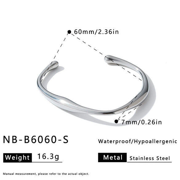 Irregular Geometric Stainless Steel Bracelet With 18K Vacuum Plated Finish Simple Elegant Non Fading Fashion Jewelry For Women