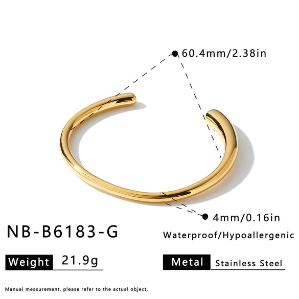 Irregular Geometric Stainless Steel Bracelet With 18K Vacuum Plated Finish Simple Elegant Non Fading Fashion Jewelry For Women