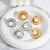 Irregular Goose Egg Pearl Stainless Steel Jewelry Set With Pvd Furnace Vacuum Real Gold Plating For Women