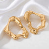 Irregular Liquid Metal Spiral Pleated Stud Earrings Electroplated Alloy Geometric Minimalist Jewelry With Stainless Steel Posts For Women