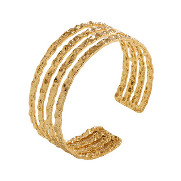 Irregular Pattern Open Titanium Steel Bracelet With Electroplating Treatment High End Sense Non Fading All Match Stainless Steel Bracelet