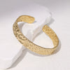 Irregular Stripes Titanium Steel And Stainless Steel Opening Adjustable Bracelet With Electroplating Treatment