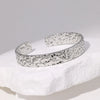 Irregular Stripes Titanium Steel And Stainless Steel Opening Adjustable Bracelet With Electroplating Treatment