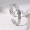 Irregular Stripes Titanium Steel And Stainless Steel Opening Adjustable Bracelet With Electroplating Treatment
