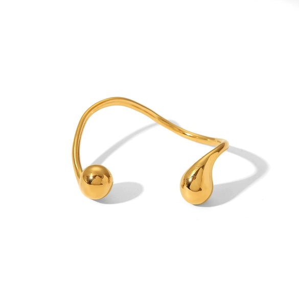 Irregular Water Drop Titanium Steel And Stainless Steel Bracelet With Vacuum Real Gold Pvd Electroplating